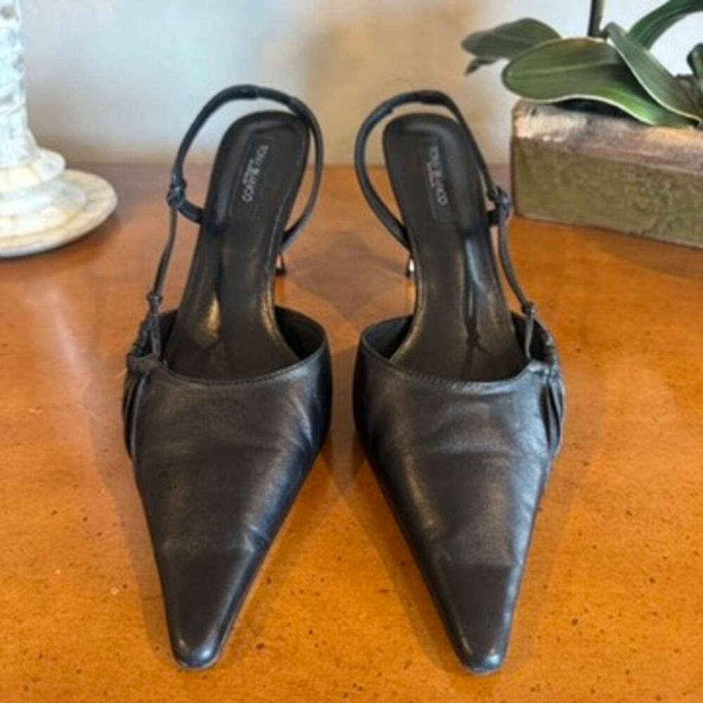 Tony Bianco Sakai Black Nappa Leather Slingback Pumps Women’s 10